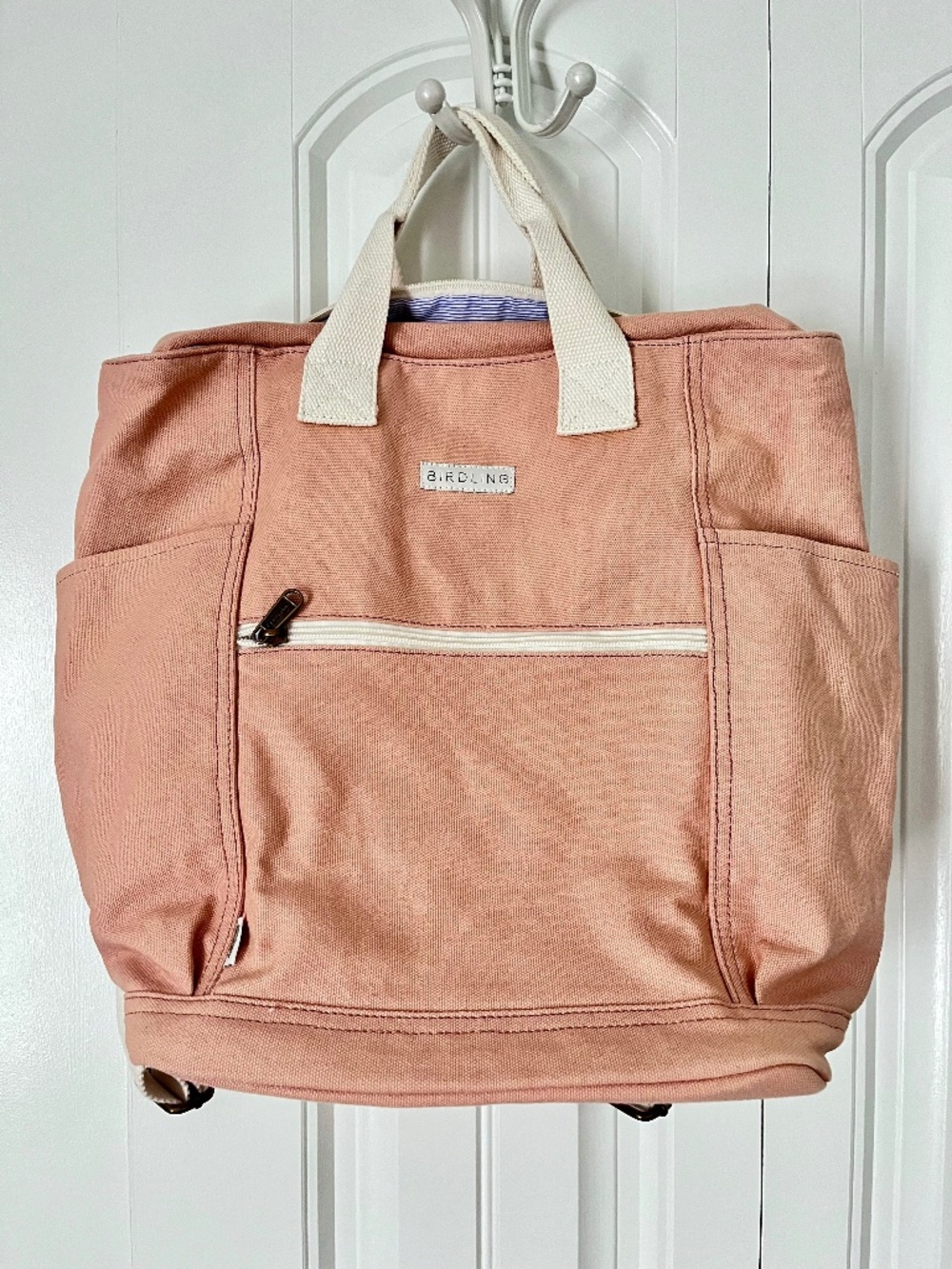 Birdling Bags- pink backpacker in vet hood used condition